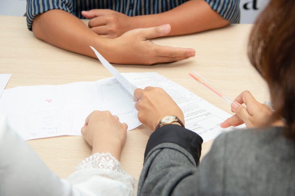 A person looking at a detailed legally binding report