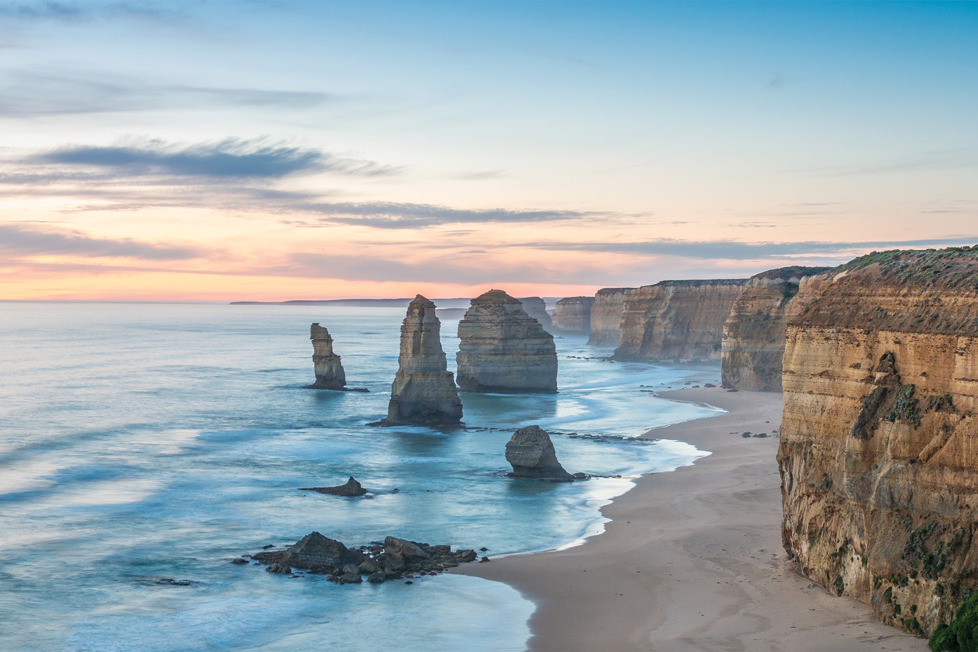 View of the Twelve Apostles sea stacks