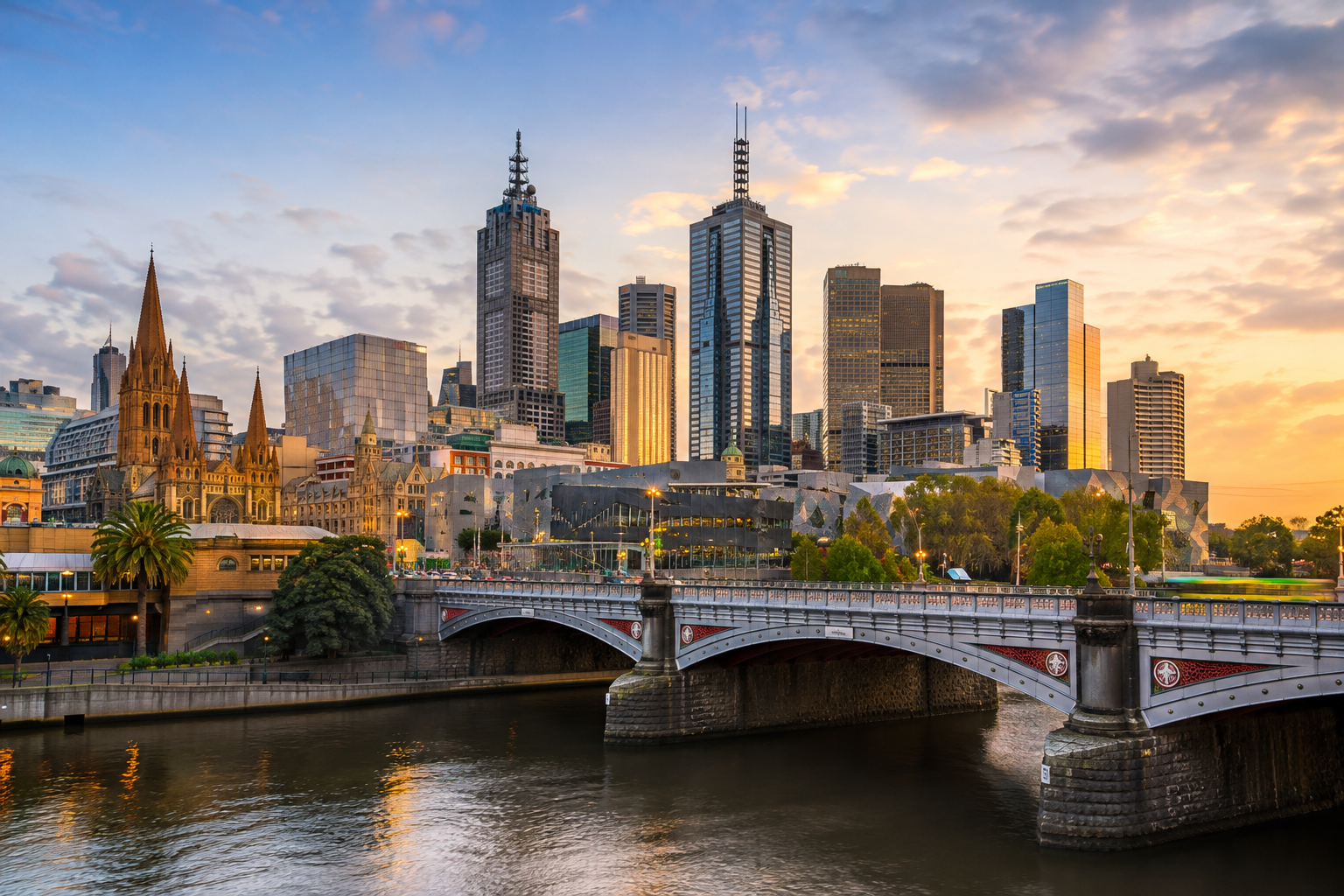 Melbourne Skyline at Golden Hour