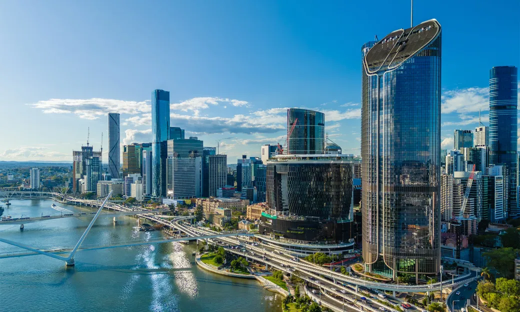 Brisbane CBD skyline and the Brisbane River, where OurTop10 compares mortgage brokers