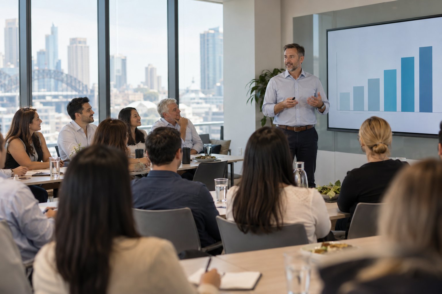 Employees in a workplace financial wellbeing session run by OurTop10